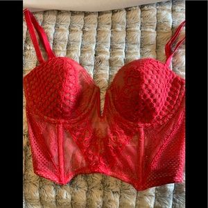 Victoria’s Secret sexy red bra and bustier